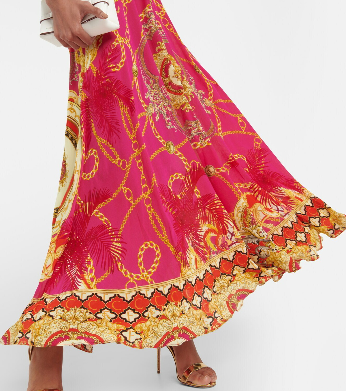 【CAMILLA】プリント silk maxi ドレス CAMILLA Crystal-embellished printed silk maxi dress | NET-A