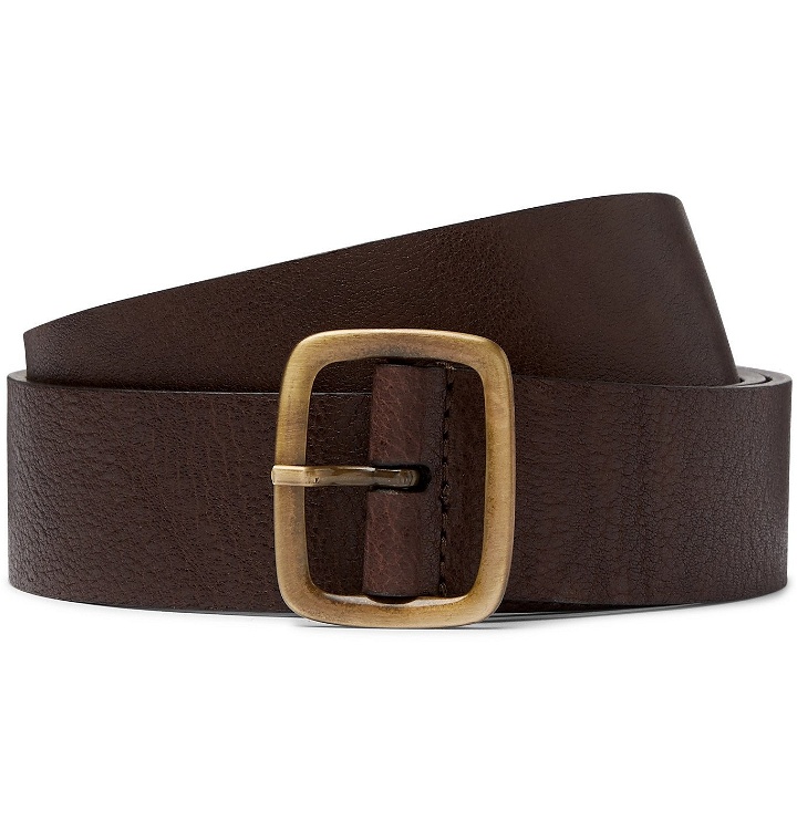 Photo: Anderson's - 3.5cm Textured-Leather Belt - Brown