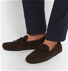 Tod's - Gommino Suede Driving Shoes - Men - Chocolate