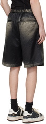 Maison MIHARA YASUHIRO Black Sun Faded Like Satin Shorts