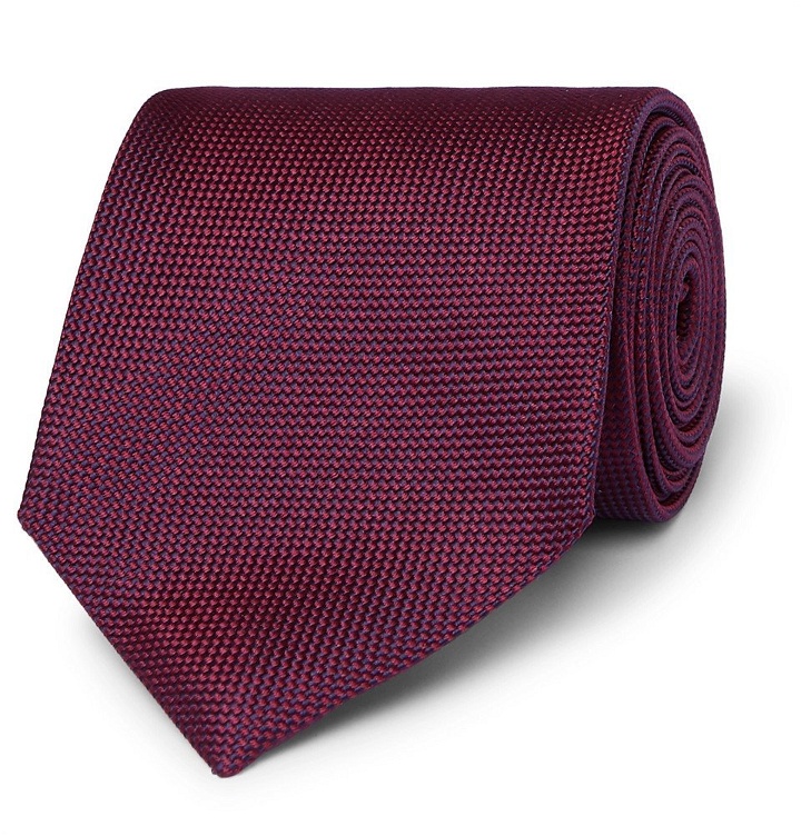 Photo: Ermenegildo Zegna - 8cm Silk-Jacquard Tie - Men - Burgundy