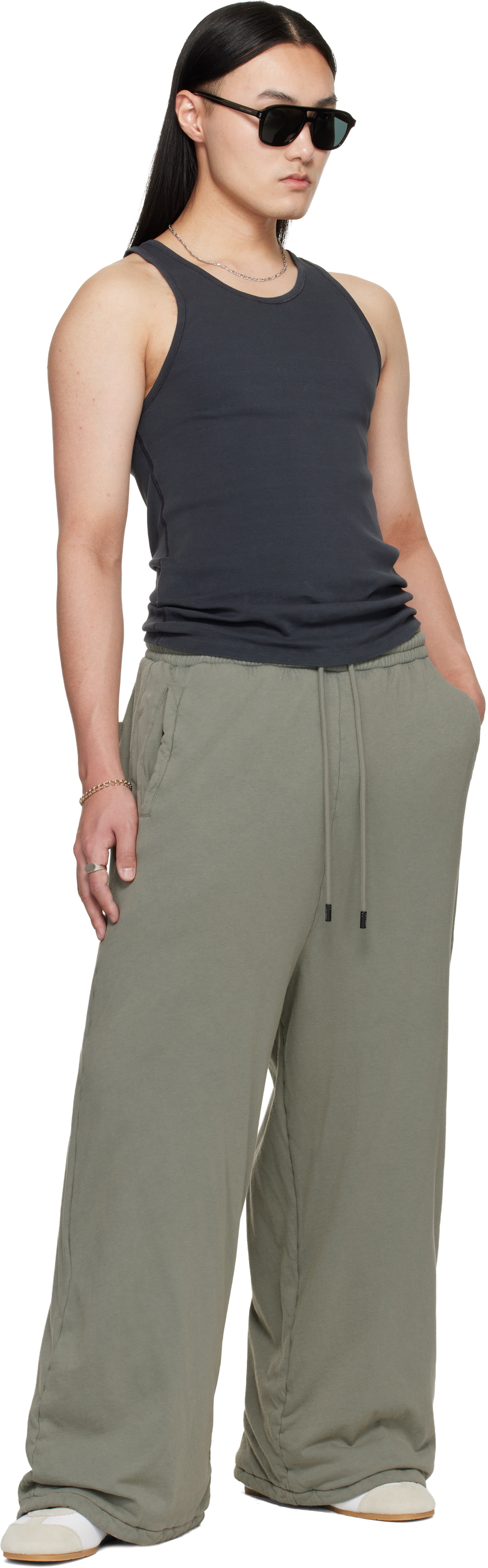 LU'U DAN Gray Wadded Bontans Sweatpants