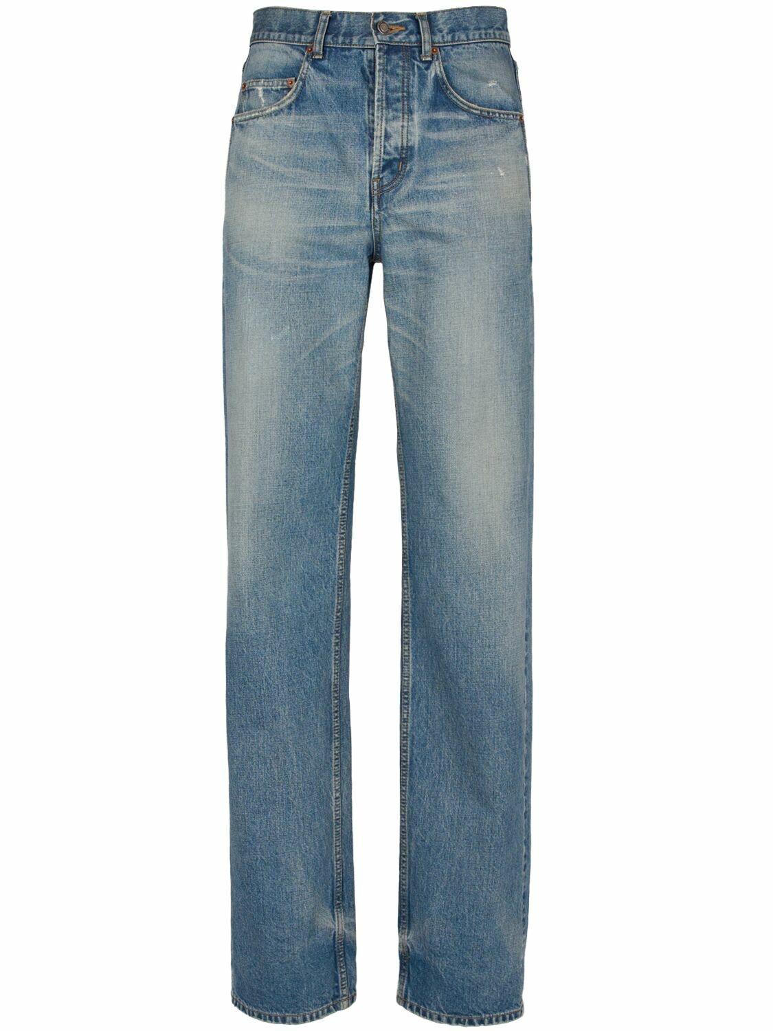 Photo: SAINT LAURENT Adjusted Maxi Cotton Denim Long Jeans