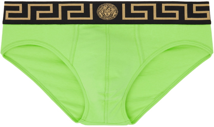 Photo: Versace Underwear Green Greca Border Briefs