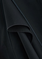 High Sketch Out Ruffled Midi Skirt Navy