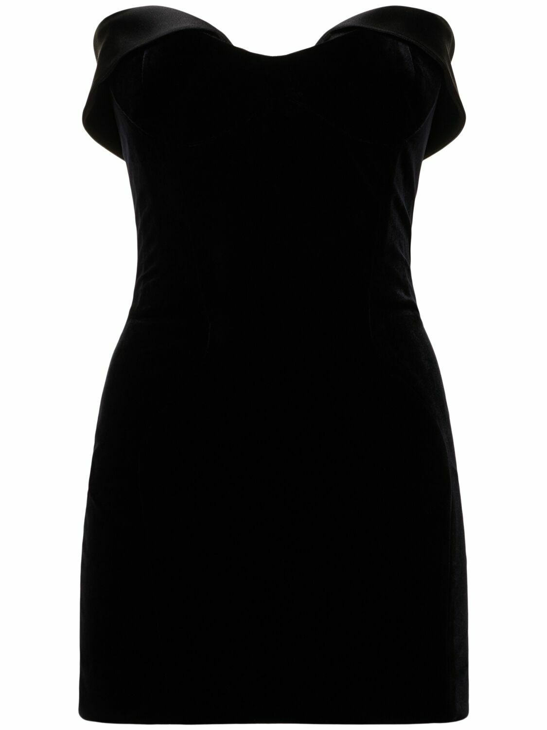 MUGLER Strapless Stretch Velvet Mini Dress Mugler