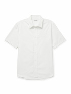 Burberry - Logo-Embroidered Cotton-Poplin Shirt - White