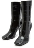 Givenchy Sliced 95 Glossed Leather Ankle Boots Black