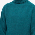 Howlin by Morrison Men's Howlin' Moonchild Donegal Roll Neck Knit in Green Mix