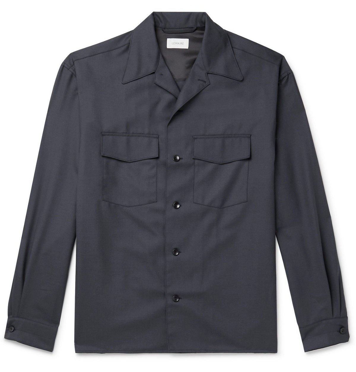Lemaire - Convertible-Collar Tech-Virgin Wool Shirt - Gray Lemaire