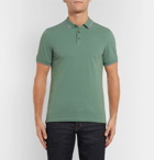 Brunello Cucinelli - Slim-Fit Contrast-Tipped Cotton-Piqué Polo Shirt - Men - Green