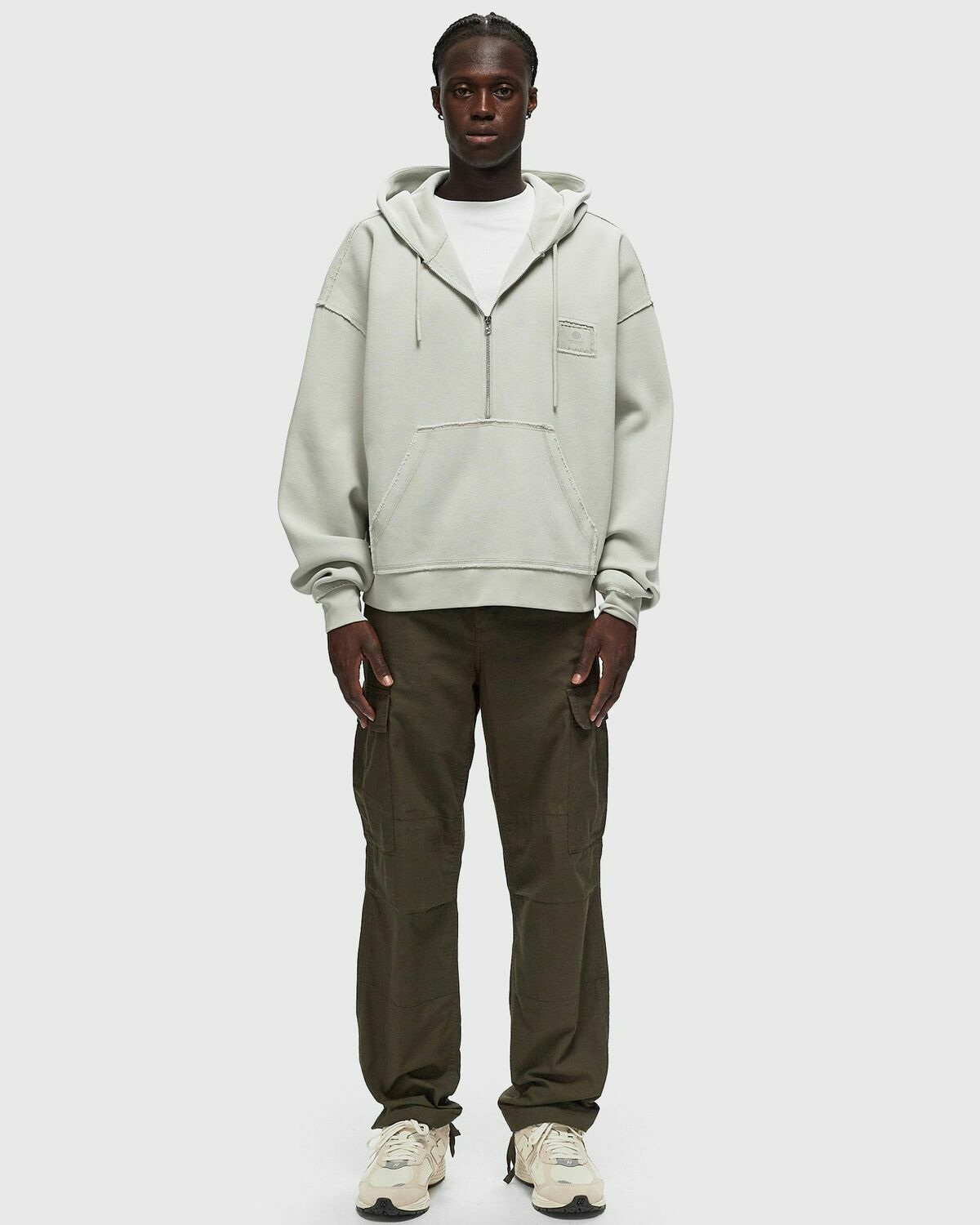 New Amsterdam Half Zip Hoodie Almost Aqua Zip Grey Half Zips/Hoodies