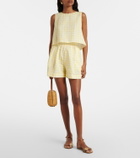 Asceno Gingham linen and cotton shorts