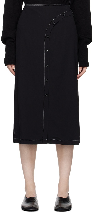 Photo: LOW CLASSIC Black Buttoned Midi Skirt