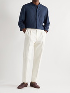 Gabriela Hearst - Ollie Grandad-Collar Linen Shirt - Blue