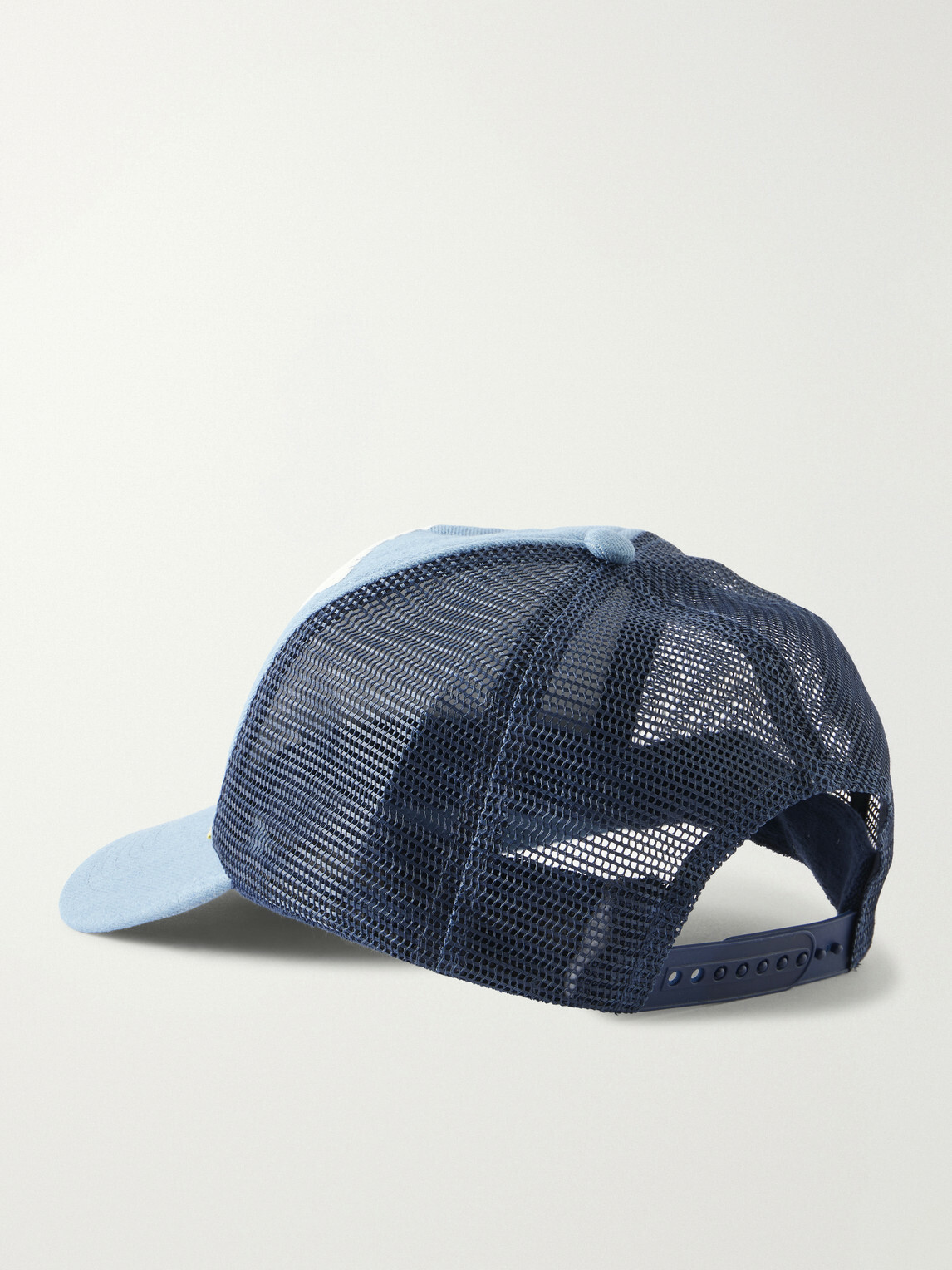 KAPITAL - Denim Repair Service Fleece-Trimmed Printed Scuba Trucker Cap