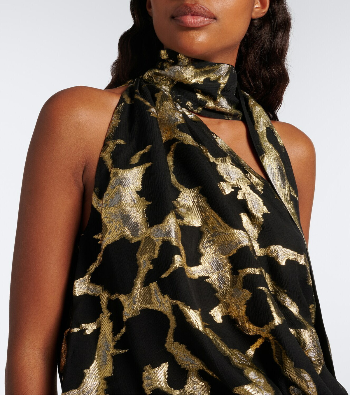 Taller Marmo Kintsugi silk-blend fil coupé gown