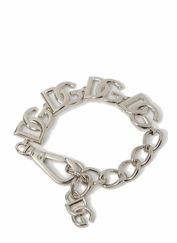 Photo: Dolce & Gabbana - Logo Plaque Chain Bracelet in Silver