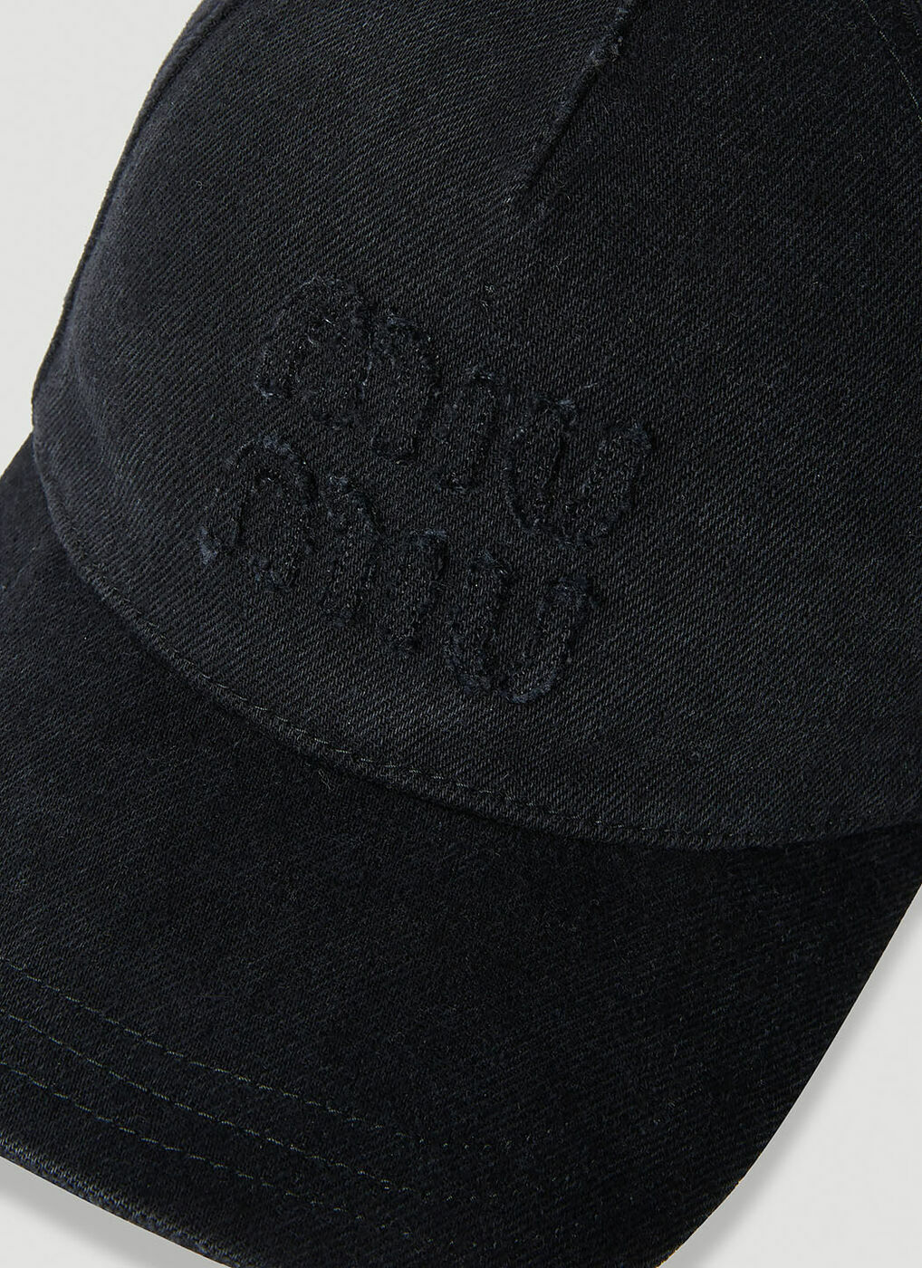 Miu Miu - Logo Embroidery Baseball Cap in Black Miu Miu