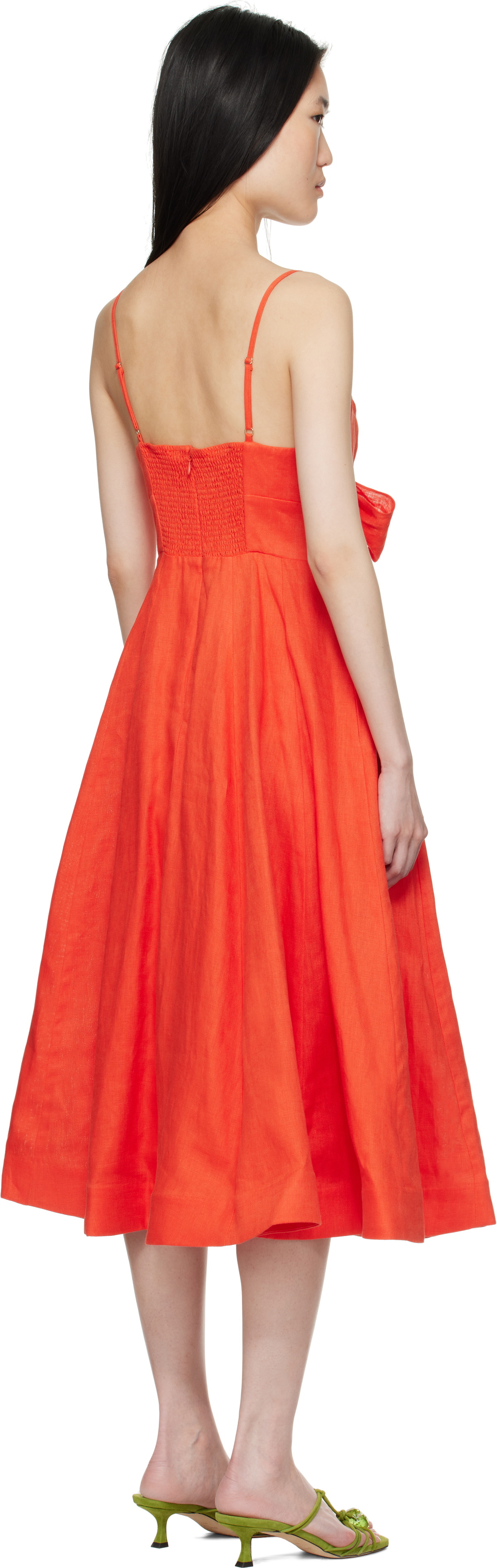ZIMMERMANN Red Crush Tie Front Midi Dress