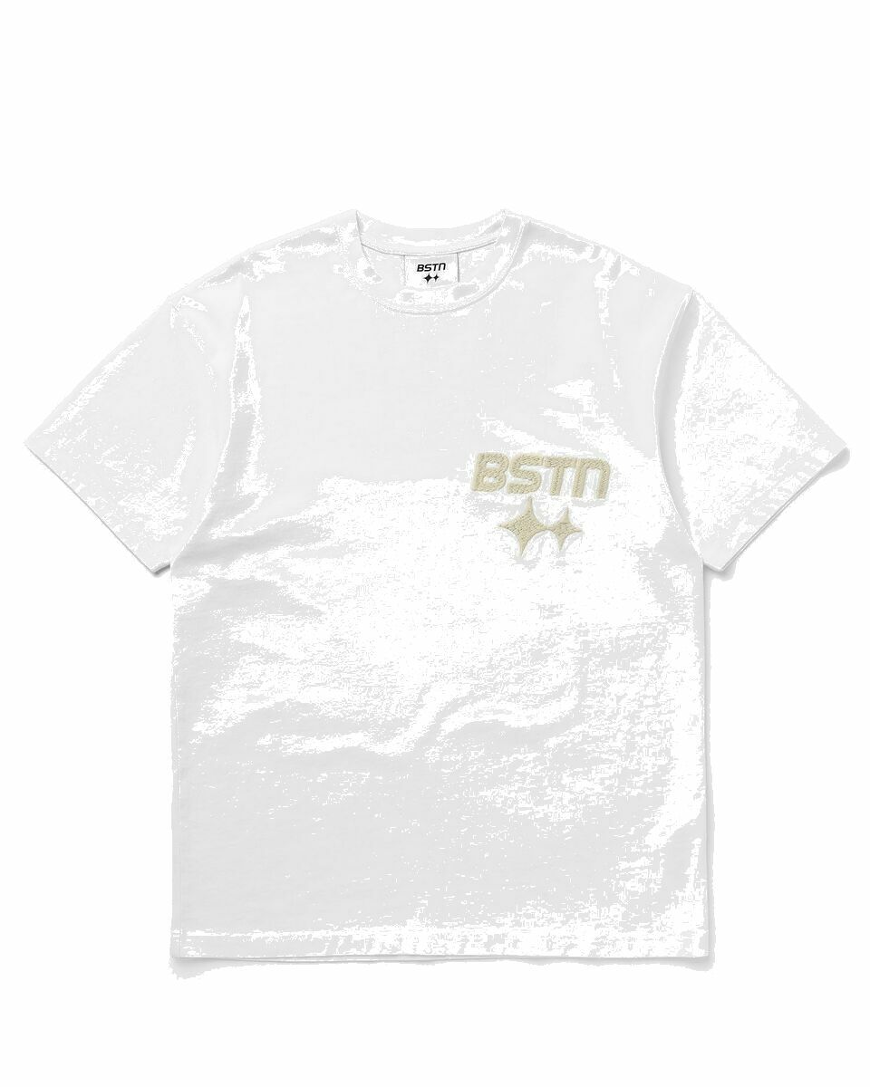 Photo: Bstn Brand Signature Stitching Logo Heavyweight Tee White - Mens - Shortsleeves