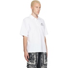 BALMAIN White Printed 'Balmain Vine' Polo