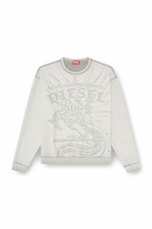 Diesel Sweatshirt with dévoré print - Sweaters Mens in Grey