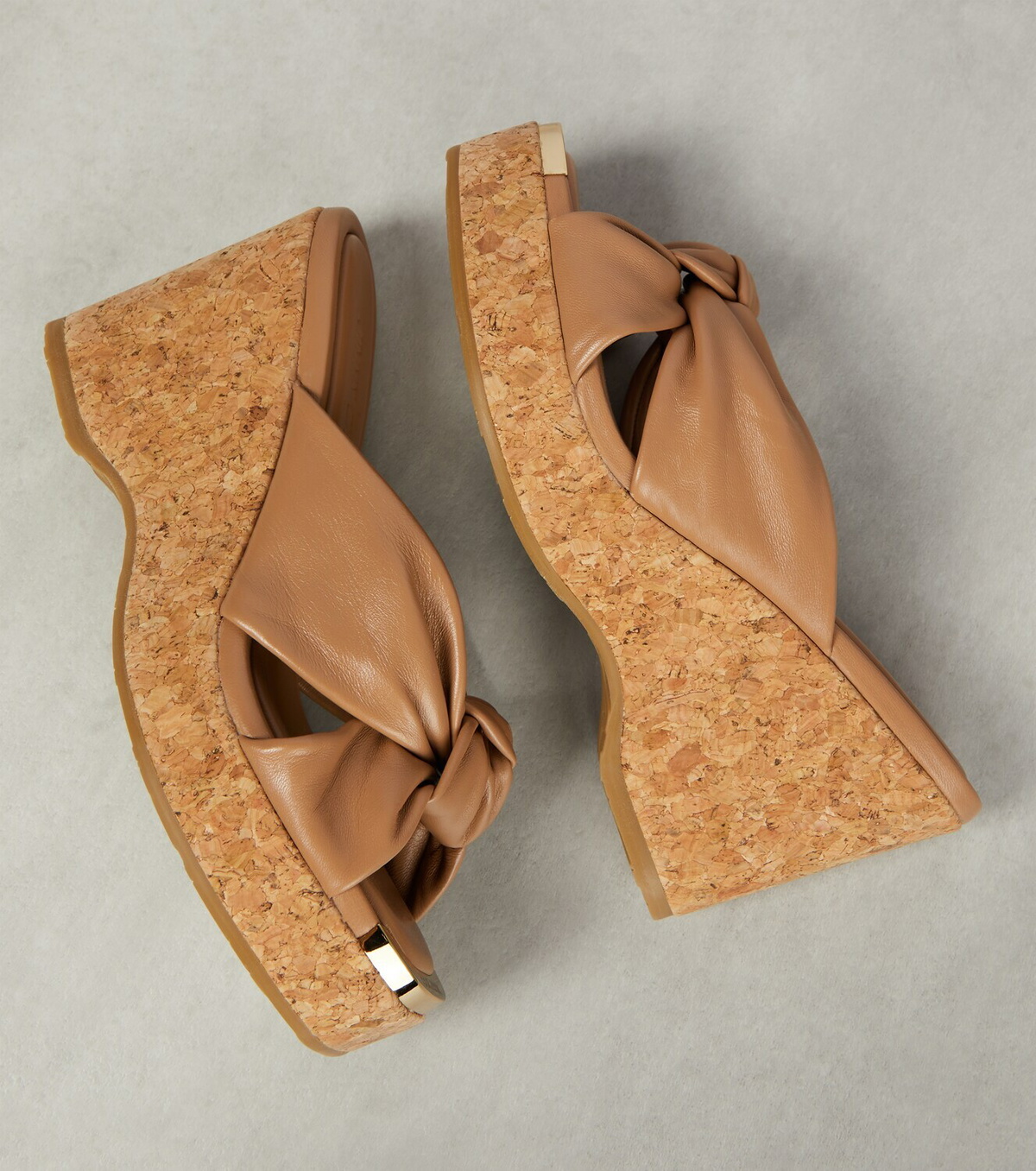 Jimmy Choo Gray Leather Wedges Sandals