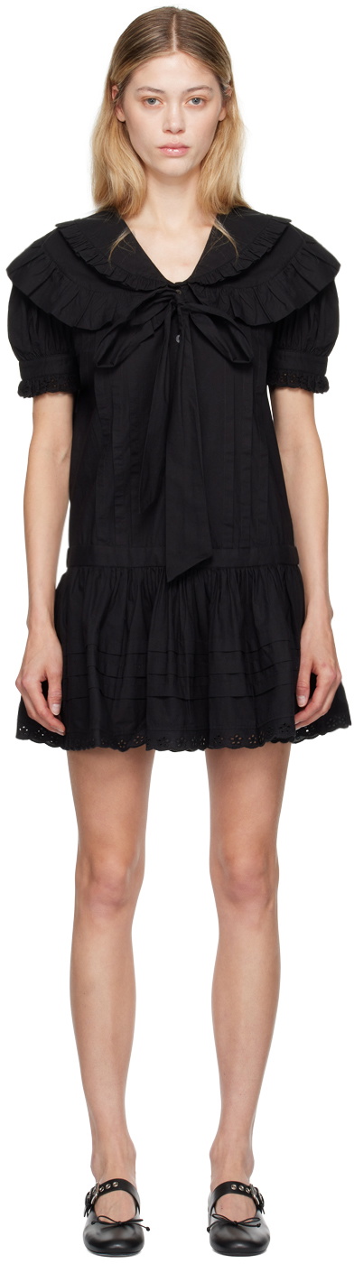 Sandy Liang Black Toki Minidress Sandy Liang