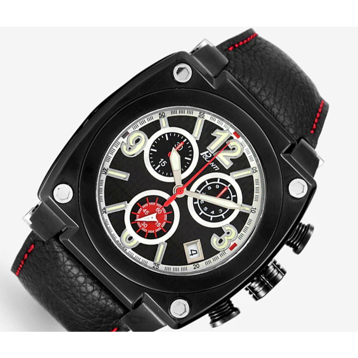 Photo: Polanti Torque Ii Chrono Chronograph Red Dial Mens Watch PLT2004LB-IPB/RD