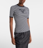 Prada Logo striped silk sweater
