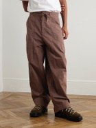 FrizmWORKS - Fold Fatigue Tapered Cotton-Blend Canvas Cargo Trousers - Brown