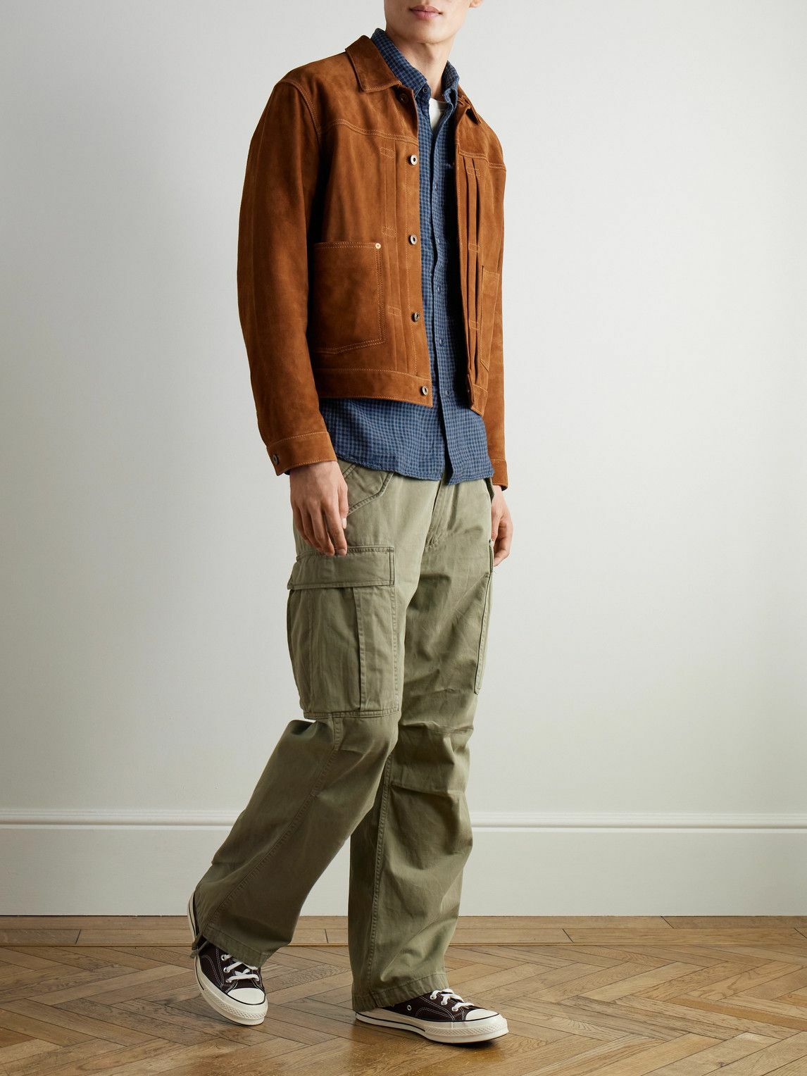 RRL - Harvest Checked Cotton Shirt - Blue