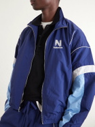 NAHMIAS - Logo-Embroidered Striped Nylon Jacket - Blue