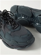 Balenciaga - Triple S Mesh and Leather Sneakers - Blue