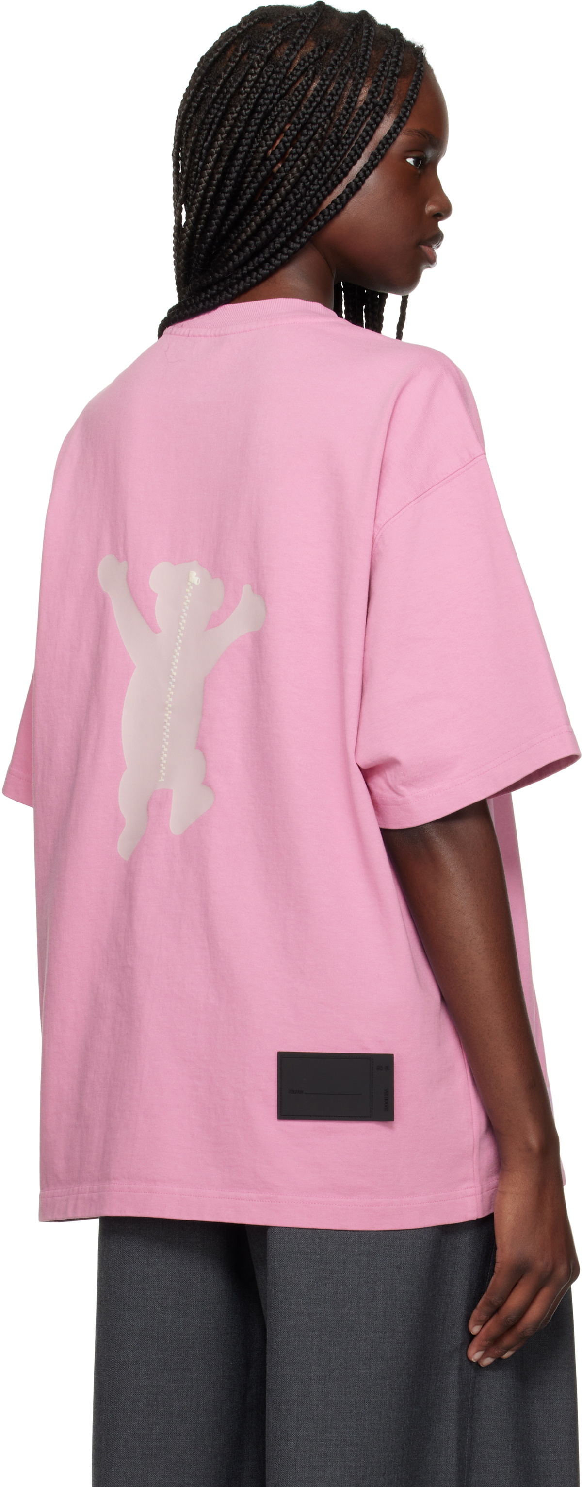 We11done Pink Teddy Logo T-shirt