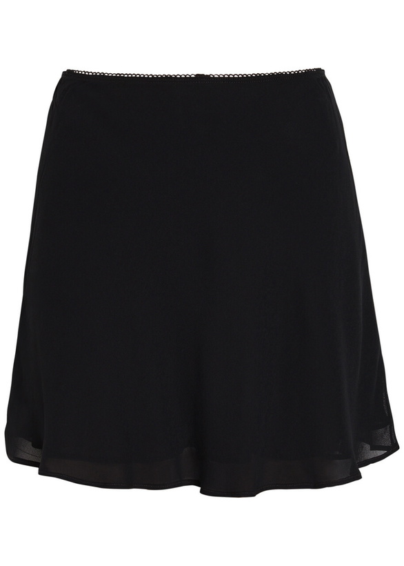 Photo: Reformation Brandy Georgette Mini Skirt Black