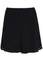 Reformation Brandy Georgette Mini Skirt Black