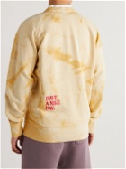 Nike - Embroidered Tie-Dyed Stretch-Cotton Jersey Sweatshirt - Yellow