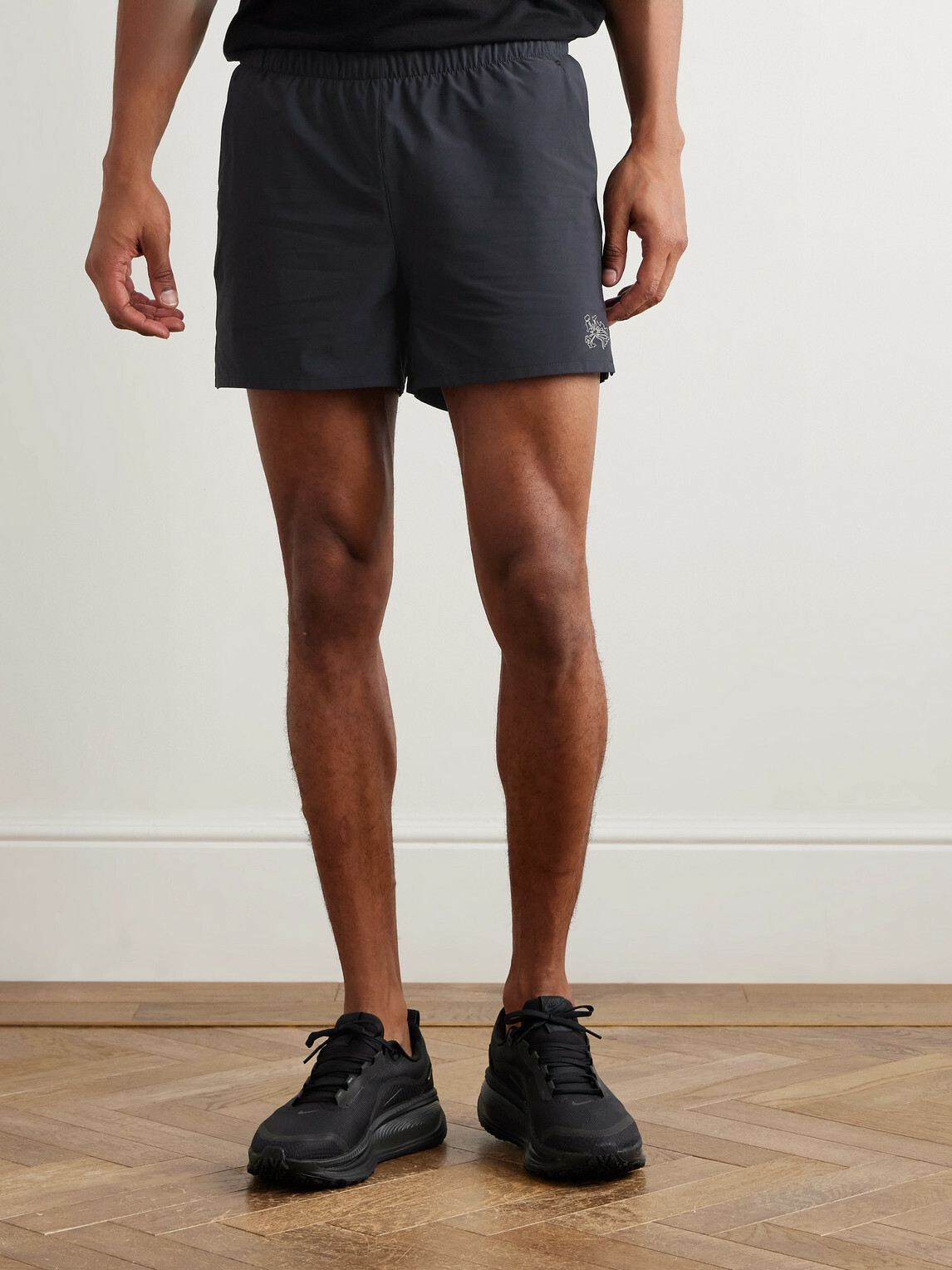 Portal - Marka Liner 5" Mesh-Trimmed Recycled-Shell Running Shorts - Black