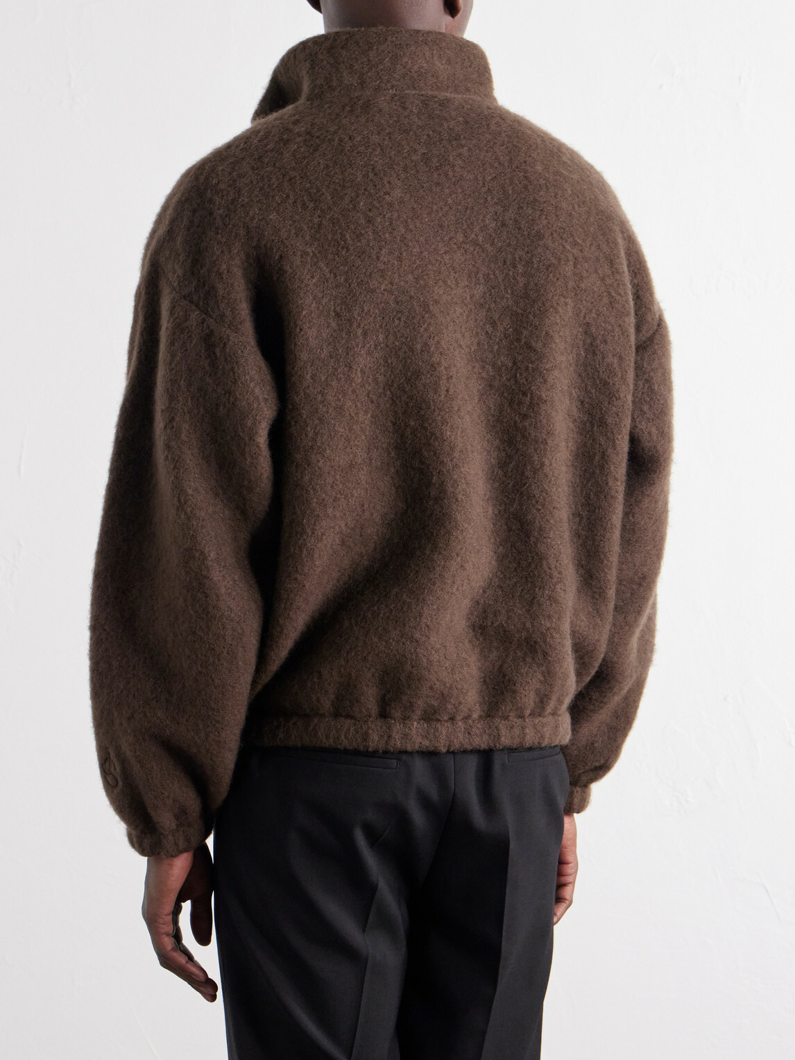 Jil Sander - Wool-Blend Brushed Half-Zip Sweater - Brown