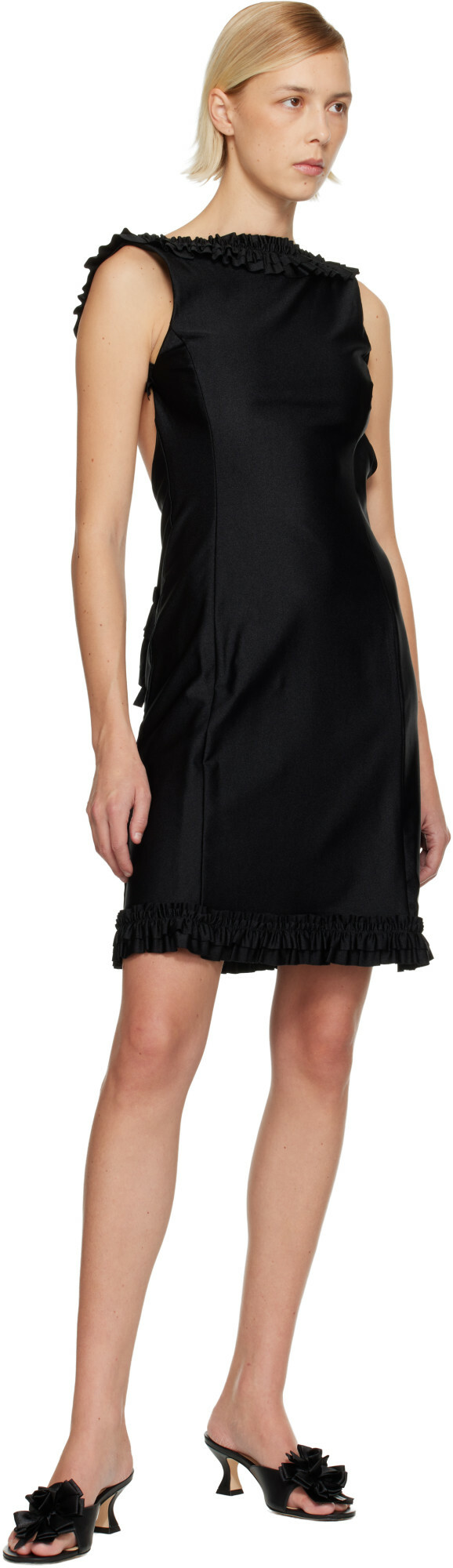Sandy Liang Black Prim Midi Dress