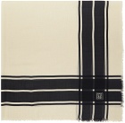 TOTEME Off-White & Black Wool Silk Blanket Scarf