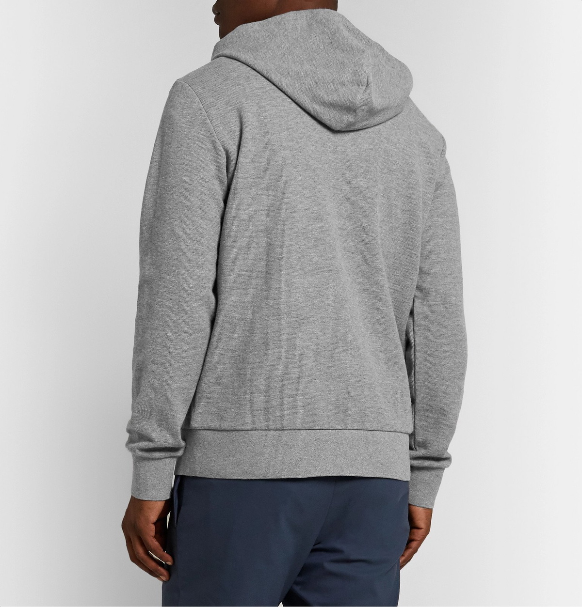 Theory - Mattis Waffle-Knit Organic Pima Cotton Zip-Up Hoodie