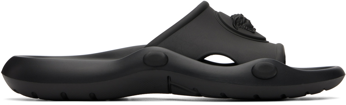 Versace Black Medusa Rubber Slides