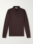 Mr P. - Silk and Cotton-Blend Polo Shirt - Brown