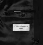 OFFICINE GÉNÉRALE - Leon Unstructured Double-Breasted Virgin Wool-Flannel Suit Jacket - Black