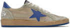 Golden Goose Beige & Blue Ball Star Sneakers