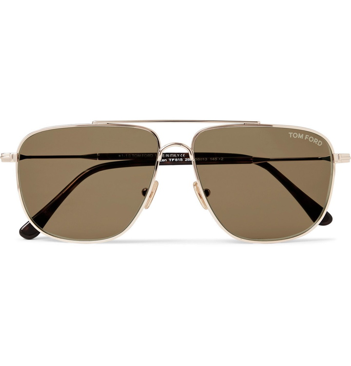 Photo: TOM FORD - Aviator-Style Gold-Tone and Tortoiseshell Acetate Sunglasses - Gold