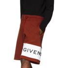 Givenchy Red and White Logo Shorts